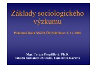 Základy sociologického výzkumu