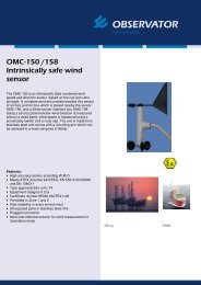 OMC-150 /158 Intrinsically safe wind sensor