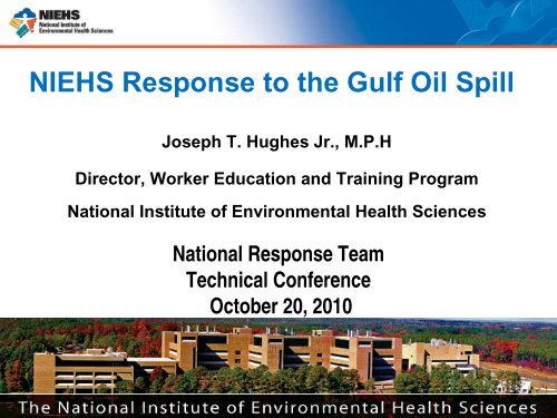 NIEHS Response to the Gulf Oil Spill