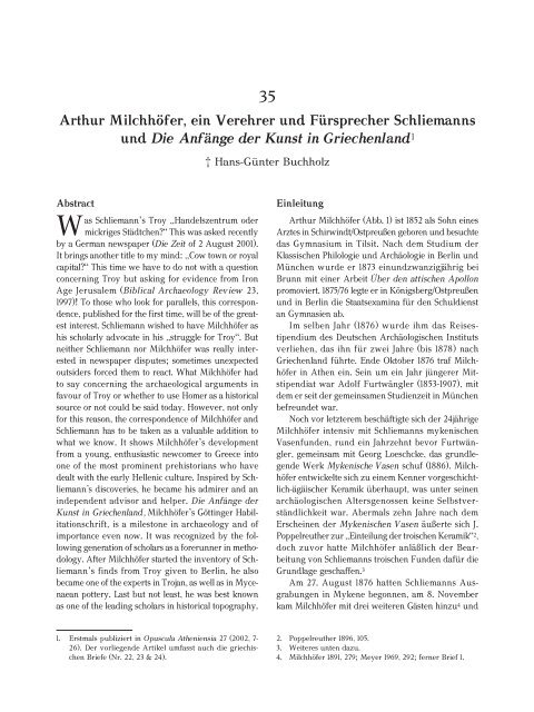 Archaeology and Heinrich Schliemann 2012