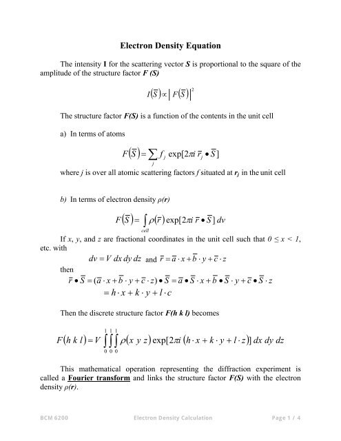 Electron density formula NyssaCalena
