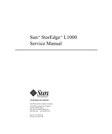 Sun StorEdge L1000 Service Manual - Shrubbery.net