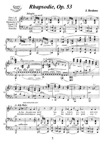 Brahms â Rhapsodie op.53 - Daily Piano Sheets