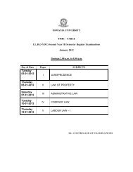 OSMANIA UNIVERSITY TIME â TABLE LL.B (3-YDC) Second Year ...