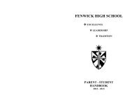 parent - student handbook - Fenwick High School