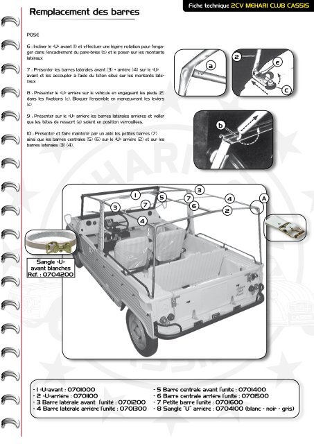 Remplacement d'un ensemble de barres de ... - Mehari 2 CV Club