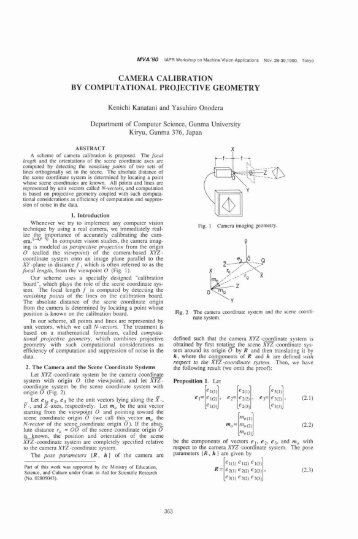 camera calibration by computational projective geometry