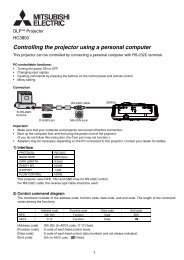 RS232 Codes - Mitsubishi Presentation Products
