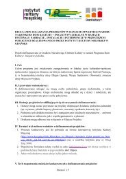 regulamin zgÅaszania projektÃ³w - Instytut Kultury Miejskiej