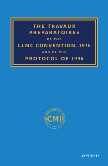 the travaux prÃ©paratoires llmc convention, 1976 protocol of 1996