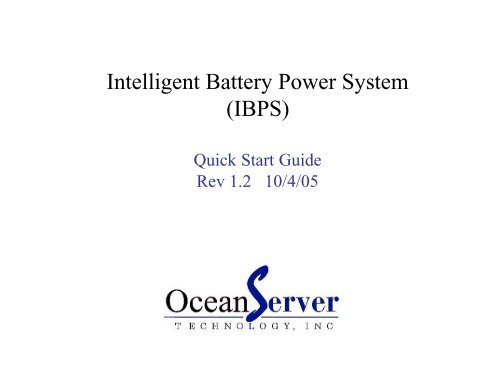 IBPS Quick Start Guide - OCEAN SERVER