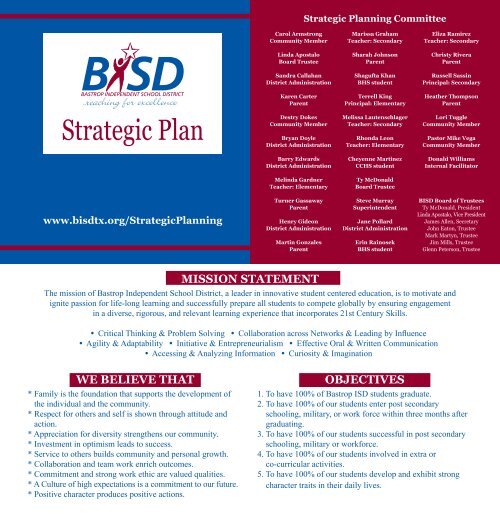 Strategic Plan - Bastrop Independent School District