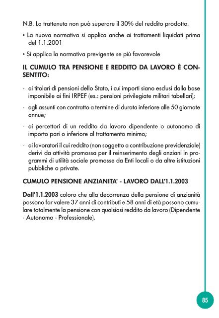 PENSIONI E PRESTAZIONI INPDAP 2008 - Cisl Lombardia