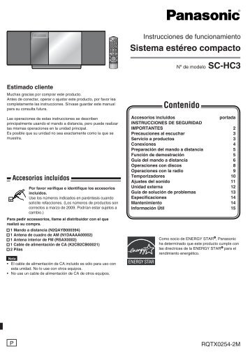 Manual de Usuario SC-HC3P(es) - Panasonic
