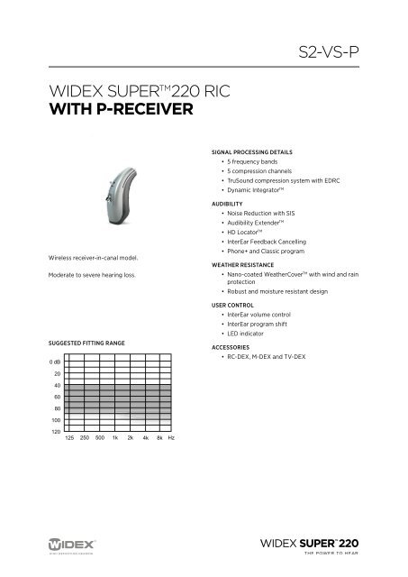 WIDEX SUPERtm220 RIc with p-receiver S2-VS-P