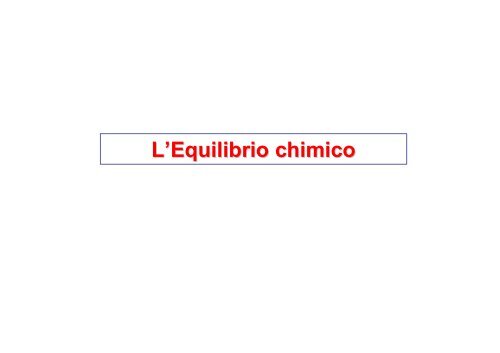 L'Equilibrio chimico