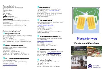 Flyer Biergartenweg - Landkreis Neunkirchen