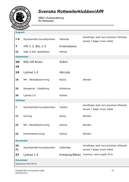 Protokoll_styrelsemÃ¶te - Svenska Rottweilerklubben / AfR