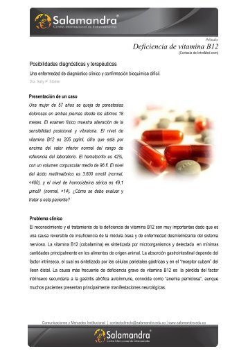 Deficiencia de vitamina B12 - Salamandra