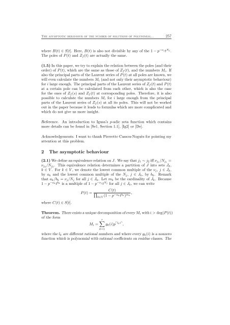 The asymptotic behaviour of the number of solutions of polynomial ...