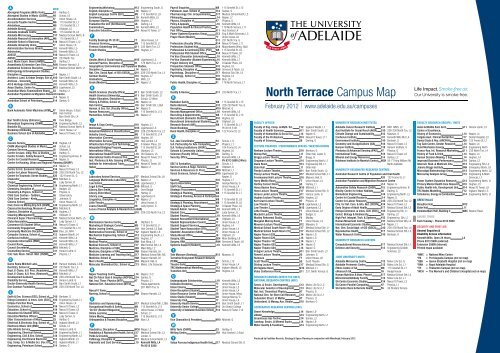 University Of Adelaide Map North Terrace Campus Map - University Of Adelaide