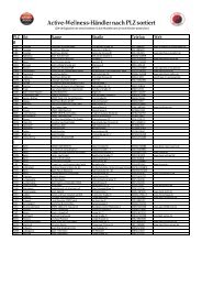 Active-Wellness-Händler nach PLZ sortiert - Sport2000