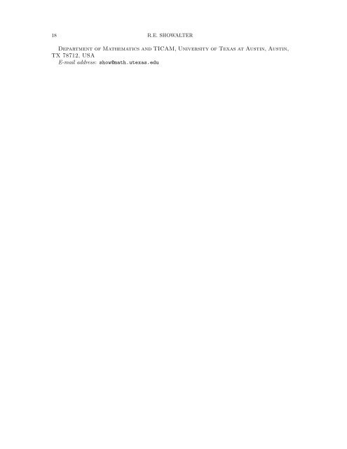 Diffusion in Deforming Porous Media - Department of Mathematics