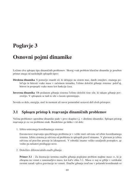 Poglavje 3 Osnovni pojmi dinamike