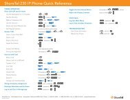 ShoreTel IP 230 Quick Reference - TelData Communications, Inc.