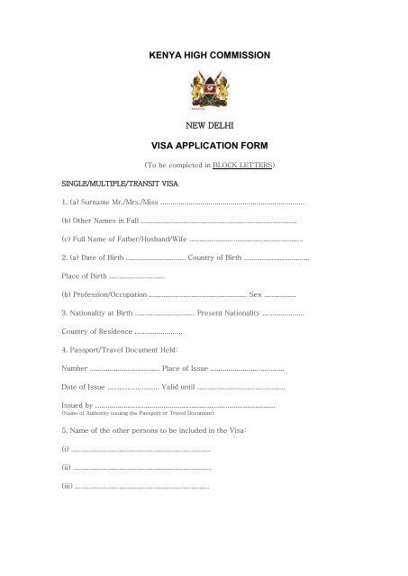 kenya visit visa application