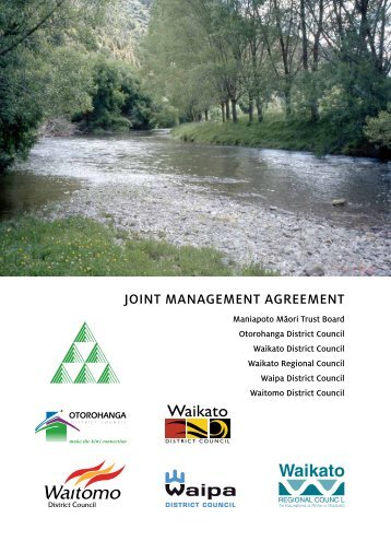 JOINT MANAGEMENT AGREEMENT - Waitomo District Council