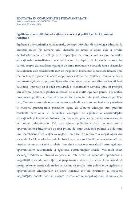 Educatia in mediile dezavantajate.pdf - Centrul Educatia 2000+