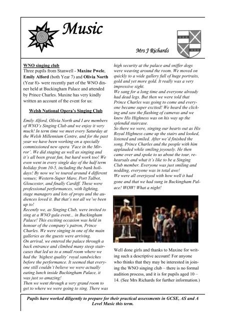 to download a copy of the Newsletter - Stanwell School