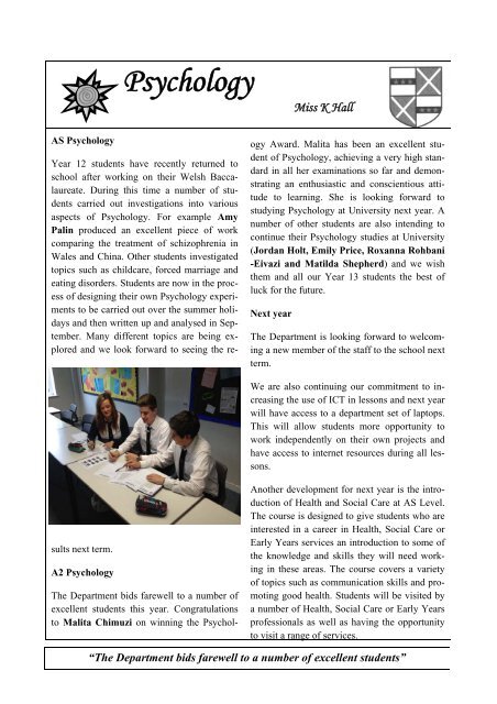 to download a copy of the Newsletter - Stanwell School