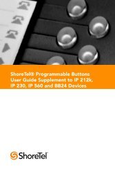 ShoreTel® Programmable Buttons User Guide Supplement To IP