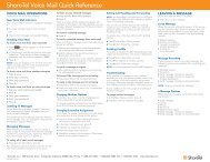 Menu for Voice Mail Operations - TelData Communications, Inc.
