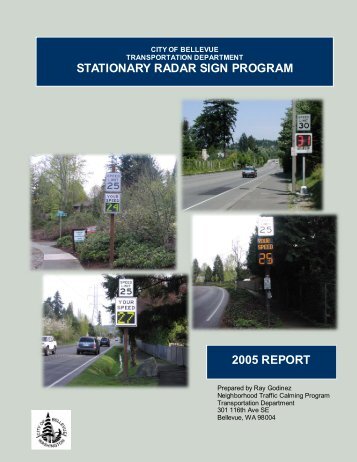 stationary radar sign program 2005 report - City of Bellevue