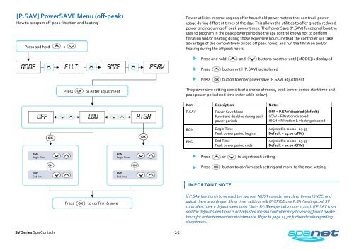 Spa Net SV series User Manual - West Coast Spas