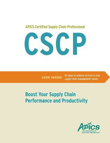 APICS Certified Supply Chain Professional (CSCP)