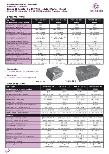 Teledis – Katalog zum Download