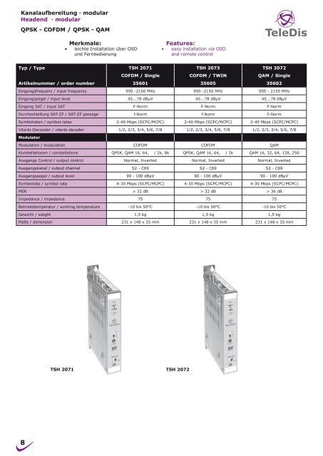 Teledis – Katalog zum Download