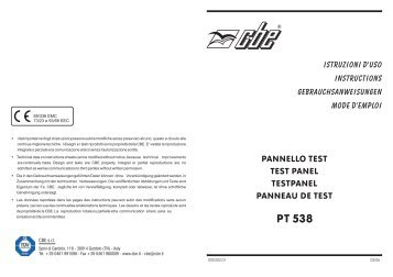 Istruzioni d'uso - User's manual - Cbe