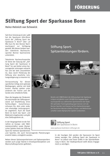 anfänge - Stadtsportbund Bonn eV