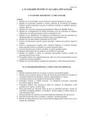 A. STANDARDE PENTRU EVALUAREA SPITALELOR