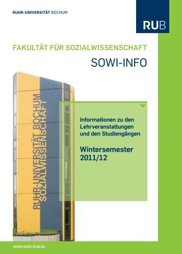 Wintersemester 2011 - Fakultät für Sozialwissenschaft der Ruhr ...