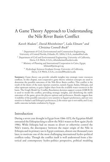 A Game Theory Approach to Understanding the Nile River Basin ...