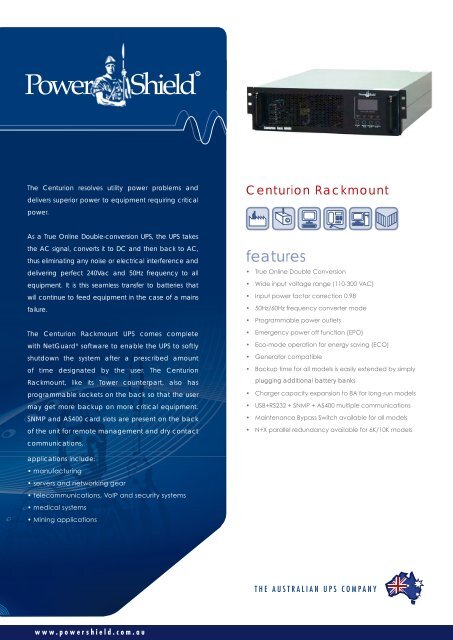 PowerShield Centurion Rack 6-10K UPS Brochure