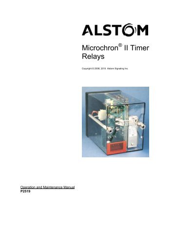 Microchron II Timer Relays - Alstom