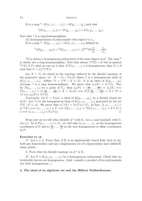 INTRODUCTION TO ALGEBRAIC GEOMETRY Note del corso di ...