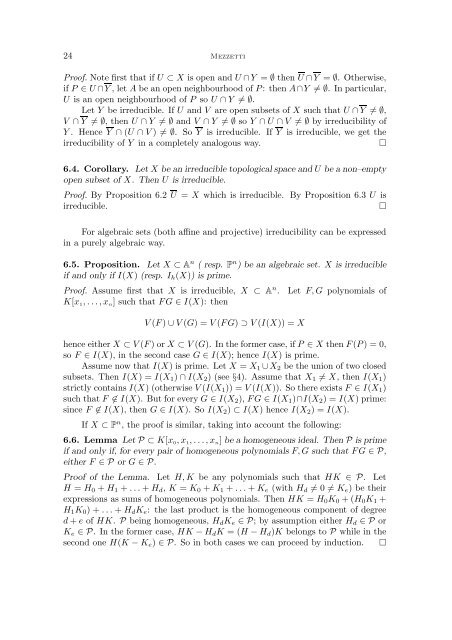 INTRODUCTION TO ALGEBRAIC GEOMETRY Note del corso di ...